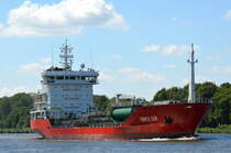 Die Purple Gem IMO-Nummer:9403827 Flagge:Malta Länge:119.0m Breite:16.0m Baujahr:2009 Bauwerft:Tuzla Shipbuilding Industry,Istanbul Türkei am 29.06.18 bei Fischerhütte auf dem Nord-Ostsee-Kanal.