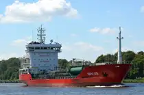 Die Purple Gem IMO-Nummer:9403827 Flagge:Malta Länge:119.0m Breite:16.0m Baujahr:2009 Bauwerft:Tuzla Shipbuilding Industry,Istanbul Türkei am 29.06.18 bei Fischerhütte auf dem Nord-Ostsee-Kanal.