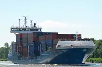 Die Tina IMO-Nummer:9277383 Flagge:Niederlande Länge:138.0m Breite:22.0m Baujahr:2003 Bauwerft:Sietas,Hamburg Deutschland an der Weiche Fischerhütte im Nord-Ostsee-Kanal am 29.06.18