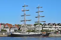 Traditionsschiff MERCEDES (IMO 5156658) am 7.8.2018 im Hafen von Lübeck-Travemünde