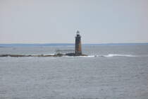 Die Ram Island Ledge Light Station markiert den nördlichen Eingang zum Außenhafen von Portland, Maine. Aufnahmedatum: 28.09.2018.