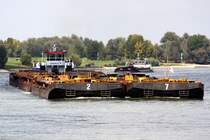 Schubverband Herkules VIII Europa Nr.:05501500 am 03.09.2017 Rhein bei Xanten.