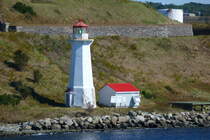 Der Leuchtturm auf Georges Island bei Halifax. Aufnahmedatum: 29.09.2018.