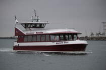 Das Fahrgastschiff Warnow Star am 26.10.2018 in Warnemünde.