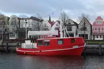 Das Restaurantschiff Meißen am 09.02.2019 in Warnemünde.