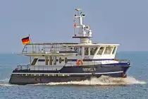 FAREWELL II kehrt nach einer Seebestattung zurück nach Lübeck-Travemünde. Aufnahme vom 17.2.2019