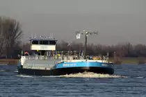 TMS Imperial Gas 87 (EIN:02331363) Maschine 2 X Mitsubishi 2 X 860 PS am 20.01.2019 auf dem Rhein bei Xanten zu Berg.