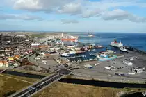 Luftaufnaheme vom Hafen von Grenaa; 03.03.2019