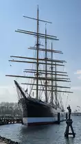 Das Segelschiff Passat ist in Travemünde ausgestellt. (April 2019)