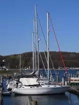 Die Segelyacht  Antares  Anfang April 2019 in Travemünde.