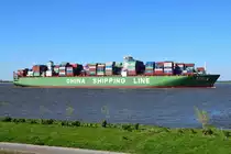 CSCL MARS , Containerschiff , IMO 467287 , Baujahr 2011 , 366.07 × 51.23m , 14074 TEU , 22.04.2019 Grünendeich