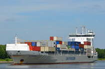 Die Ida Rambow IMO-Nummer:9354478 Flagge:Deutschland Länge:147.0m Breite:23.0 Baujahr:2007 Bauwerft:Sietas,Hamburg bei Fischerhütte im Nord-Ostsee-Kanal aufgenommen am 02.06.19