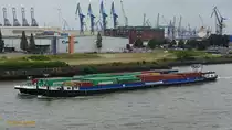 BCF AMAZONE (ENI 0470050) gekoppelt mit SL SEGUNDO (ENI 02328003) am 14.7.2019, Hamburg, Elbe Höhe Steinwerder /
BCF AMAZONE / GMS  / Lüa 100 m, B 9,5 m, Tg 2,8 m / Zuladung 1756 t – max. 99 TEU  / 1 Diesel, Caterpillar, 919 kW (1250 PS) / gebaut 1928 in Holland / 
SL SEGUNDO / GSL / Lüa 85 m, B 9,5 m, Tg 2,8 m / Zuladung 1712 t – max. 108 TEU / gebaut 1988 in Holland /
