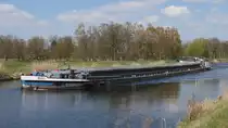 GMS NERO, Hamburg ENI 04001640 (Ex-Namen: Lübeck (WTAG), Baccara, Konradshöhe, Edga, Labeo) auf dem Elbe-Lübeck-Kanal bei Büchen; 16.04.2019
