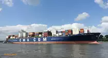 CMA CGM CORNEILLE (IMO 9409170) am 21.8.2019, Hamburg einlaufend, Elbe Höhe Bubendeyufer / 

Containerschiff / BRZ 73.779 / Lüa 299,2 m, B 40,26 m, Tg 14,5 m / 1 Diesel, 57.100 kW ( PS), 24 kn / 6.500 TEU, davon Reeferplätze / gebaut 2009 in Busan, Südkorea / Eigner: Conti-Holding, München, Manager: NSB Niederelbe, Buxtehude / Flagge: Liberia, Heimathafen: Monrovia /