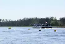 KFGS Princess (02323525 , 80 x 9,50m) am 15.04.2019 nach dem Passieren der Fähre Coswig/Anhalt auf Elbe-Bergfahrt.