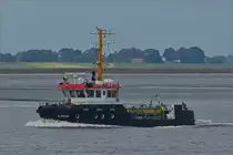 Aufsicht- und Arbeitsschiff MS  Blexen  Bj 2011, L 23,9 m; B 6,9 m; WSA Bremerhaven; aufgenommen auf der Weser vor Bremerhaven. 20.09.2019