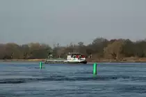 GMS Avalon (02315025 , 86 x 9m) am 25.03.2020 bei Storkau auf Elbe-Talfahrt.