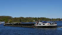 Nachschuss auf GMS FERDINAND, Tesperhude (ex Hardenberg, ex Braunschweig, ex Blandina, ex Hancor, ex Morgenstern) ENI 04001730 auf dem Elbe-Lübeck-Kanal, Mölln Ziegelsee, 22.04.2020
