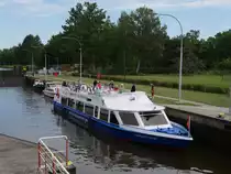 FGS SERRAHN STAR (ex Kufra Star, ex Hochrhein Star), ENI 05114020 in der Schleuse Witzeeze zu Tal in Richtung Lauenburg; 31.07.2020
