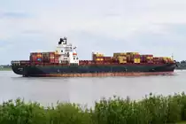 MSC PHOENIX , Containerschiff , IMO 9267649 , Baujahr 2003 , 299.95 x 40 m , 6586 TEU , 09.06.2020 , Grünendeich 