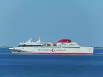 M/S GOTLAND, Destination Gotland's neuste Fähre, auf dem Weg von Nynäshamn nach Visby, 12.08.2020