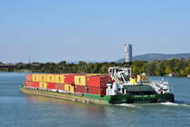 CMS JUMBO III (Heimathafen Lom, Bulgarien) auf der Donau in Wien (2018-09-28), Bergfahrt, kurz vor der Brigittenauer Brücke