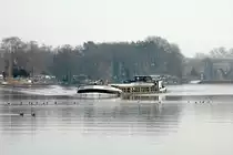 GMS  POSEIDON  (04003450 , 67 x 7,20m) am 01.02.2021 im WEIßER SEE / SPK / UNTERE HAVEL-WASSERSTRASSE auf Talfahrt.