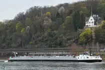 Das Gastankmotorschiff IMPERIAL GAS 92 (ENI: 04812890) war Anfang April 2021 auf dem Rhein bei Unkel zu sehen.