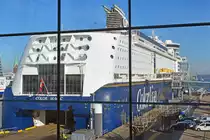 COLOR MAGIC (Color Line, IMO 9349863) am 08.02.2023 im Hafen von Kiel