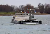 GMS QUEEROY (ENI:06105007) L.110 m B.11,45 m T 3279 Flagge Belgien auf dem Rhein am 17.02.2022 zu Berg in Xanten.