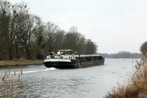 Am 07.02.2025 befuhr das  GMS  IDEAL  (04604690 , 80 x 8,20m) die  UNTERE-HAVEL-WASSERSTRASSE / UHW  zw. den km 26...27  / bei Marquardt - Schlänitzsee zu Tal.