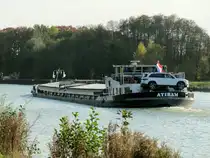 GMS  ATIRAM  (02313979 , 76 x 8,20m)  am 25.10.2024 auf dem  DORTMUND-EMS-KANAL  zw. Birgte und Dörenthe auf Bergfahrt.