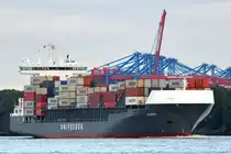 Die GERDA ex. CHARLOTTA B IMO-Nummer:9432232 Flagge:Zypern Länge:168.0m Breite:27.0m Baujahr:2009 Bauwerft:Sietas,Hamburg Deutschland auslaufend aus Hamburg vor Teufelsbrück am 31.08.25