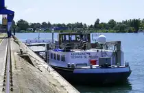 GMS Aquitaine, ankert im Rheinhafen Breisach, Heckansicht, Juni 2025