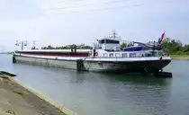 GMS Hoeksche Waard, rheinaufwärts nach der Staustufe Vogelgrün/Elsaß, Heckansicht, Juni 2025