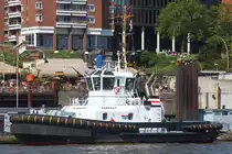 Schlepper PERFECT; Aufnahmeort: Elbe/Hafen Hamburg, Deutschland; Datum: 10.06.2015; Info: (IMO 9684756). Das Bild zeigt die PERFECT am Schlepperponton unterhalb der St.Pauli Landungsbrücken.