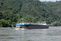 TMS  GESA  (ENI 04805760 , 110 x 11,45m) befuhr am 14.06.2025 den  RHEIN  bei St.Goar-Fellen zu Berg.