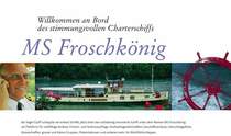  MS Froschk�nig  - Ihr Wohlf�hlschlepper auf dem Rhein in der  Regio Basiliensis . Attest als Schlepper (EuropaNr. 07200026) - zugel. f�r 75 Personen!