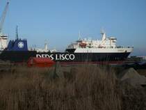 Eisenbahnf�hrschiff  Vilnius  am 10.M�rz 2009 im F�hrhafen Sassnitz-Mukran.