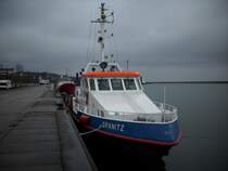 Polizeischiff  Granitz  liegt am 10.M�rz 2009 im Stadthafen Sassnitz.