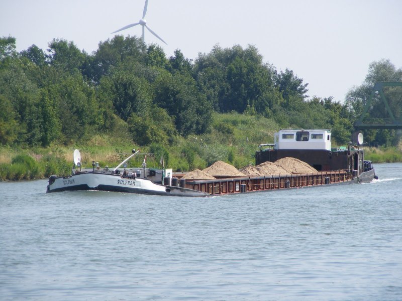 Wolfram auf dem Mittellandkanal am 26.7.08 in hhe der Stadt Lbbecke in Fahrtrichtung Bad Essen