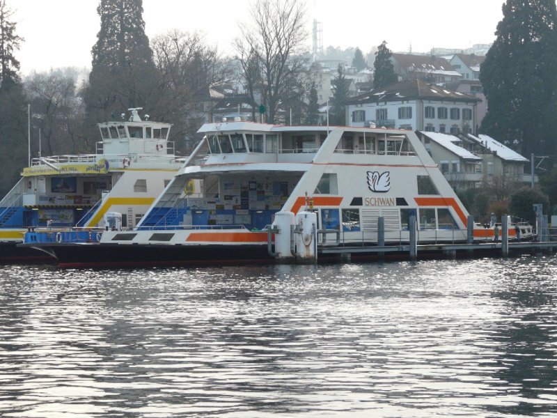 Zrichsee - Autofhre MS SCHWAN auf dem Zrchersee in Horgen am 29.11.2008